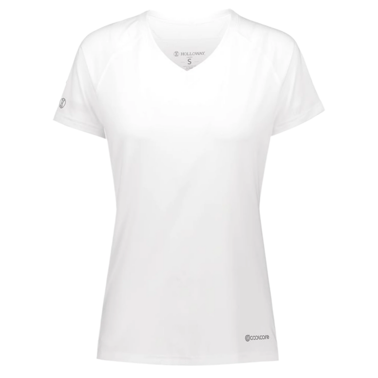 An Augusta Sportswear Women's Electrify Coolcore Rugby Training T-shirt with a v-neck.