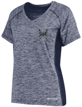 A Suffolk Bull Moose Rugby Women's Electrify Coolcore Training Tee by WRS Augusta with a logo on it.
