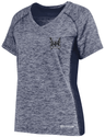 A Suffolk Bull Moose Rugby Women's Electrify Coolcore Training Tee by WRS Augusta with a logo on it.