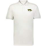 The EMB Augusta Nations of Rugby Argentina Vintage Polo is a plain white shirt with a small embroidered leopard and "1910" on the left chest, inspired by classic Argentina rugby style.