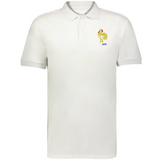 The EMB Augusta Nations of Rugby France Vintage Polo is a classic white cotton rugby shirt, featuring a small yellow rooster with a red star and "1906" on the left chest—a subtle tribute to vintage rugby style.