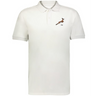 The Nations of Rugby South Africa Vintage Polo by EMB Augusta is a classic white cotton pique polo with a small brown leaping antelope logo and “ibex” text on the left chest, inspired by vintage rugby shirt styles.