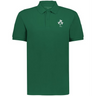 The EMB Augusta Nations of Rugby Ireland Vintage Polo is a green cotton pique shirt featuring a small white clover and "1975" on the left chest, inspired by classic Irish rugby polo style.