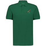The EMB Augusta Nations of Rugby South Africa Vintage Polo is a green cotton pique polo with a small springbok and "1891" embroidered on the left chest, inspired by classic South African rugby style.