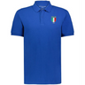 The EMB Augusta Nations of Rugby Italy Vintage Polo is a blue, short-sleeved cotton pique polo with a collar, buttons, an “Italia” crest, and 1919 on the left chest—evoking classic Italy rugby style.