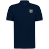 The EMB Augusta Nations of Rugby British & Irish Lions Vintage Polo is a navy shirt with a multi-colored four-symbol crest on the left chest, inspired by classic Lions rugby style.