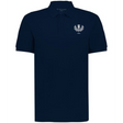 The EMB Augusta Nations of Rugby Scotland Vintage Polo is a navy shirt featuring a white embroidered crest and "1871" on the left chest, inspired by classic Scottish rugby style.