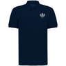 The EMB Augusta Nations of Rugby Scotland Vintage Polo is a navy shirt featuring a white embroidered crest and "1871" on the left chest, inspired by classic Scottish rugby style.