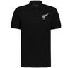 The EMB Augusta Nations of Rugby New Zealand Vintage Polo is a black cotton pique shirt with a white fern emblem and "1884" on the left chest, delivering a classic rugby look.