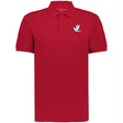 The EMB Augusta Nations of Rugby Tonga Vintage Polo is a red collared shirt inspired by vintage rugby, featuring a white dove with a green olive branch and "1954" embroidered on the left chest.