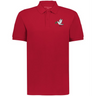 The EMB Augusta Nations of Rugby Tonga Vintage Polo is a red collared shirt inspired by vintage rugby, featuring a white dove with a green olive branch and "1954" embroidered on the left chest.