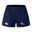 Navy Girls Rugby Women's Advantage Short 2.0 by EMB Canterbury, featuring "girls rugby" and Canterbury logos on the front.