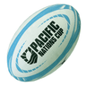 The Pacific Nations Cup Replica Ball by Gilbert, featuring the "Pacific Nations Cup" logo and blue-and-white coloring, is an ideal choice for rugby fans seeking a perfect replica ball.