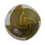A gold and white basketball with star patterns and textured panels, featuring the Gilbert logo, "GLORY," and inspired by the Gilbert Limited Edition USA Rugby 50th Anniversary Supporters Ball.