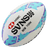 The NY SVNS 2026 Supporters Ball by Gilbert is a Size 5 white rugby ball with blue and purple patterns, featuring the HSBC logo and "SVNS NEW YORK" text.