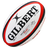 The MLR Match Ball by Gilbert is a white size 5 rugby ball with red and black accents, featuring the Major League Rugby logo—ideal as an official match ball.