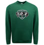The WRS Augusta Woodlands Youth Wolfpack Crewneck Sweatshirt showcases a "Woodlands Rugby" logo with three wolf heads on the chest and is made from soft athletic fleece for comfort and warmth.