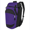 A purple and black High5 Gear Bag from Augusta Sportswear with side mesh pocket and adjustable backpack shoulder straps.