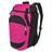 High5 Gear Bag by Augusta Sportswear, pink with black trim and mesh side pocket, featuring adjustable backpack shoulder straps and a top handle.