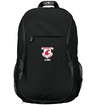 a WRS Augusta Washington State Rugby Alumni Free Form Rugby Backpack with a red and white crest on it.