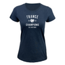 Celebrate France's rugby victory with the WRS LAT Navy women's supersoft tee featuring "France 2025 Champions Six Nations" in white and a rooster emblem.