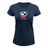 The EMB LAT Women's USA Rugby Crest Supersoft Tee in navy features the USA Rugby eagle logo and "USA RUGBY" text on the front, embodying the iconic Rugby Crest spirit.