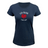 EMB LAT Women's Les Bleus France Rugby Supersoft Tee in navy blue with "LES BLEUS FRANCE RUGBY" text and a bold red rooster graphic on the front.