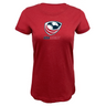 The EMB LAT Women's USA Rugby Crest Supersoft Tee features a red design with the USA Rugby Crest and bold "USA RUGBY" text on the front.