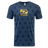 The USA Rugby 50th Anniversary Five Star Supersoft T-Shirt by WRS LAT features a dark star pattern on blue with a gold "50 USA RUGBY" logo. Celebrate the 50th Anniversary of USA Rugby in style and comfort.