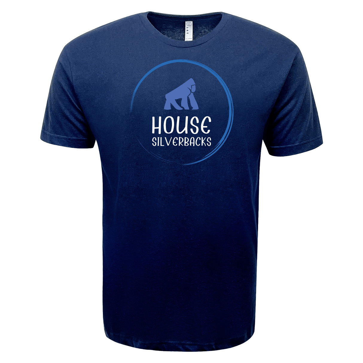 Navy blue Charlotte Cardinals House Silverbacks Supersoft tee with 'house silverbacks' logo printed on the front by WRS LAT.