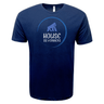 Navy blue Charlotte Cardinals House Silverbacks Supersoft tee with 'house silverbacks' logo printed on the front by WRS LAT.