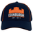 Edinburgh Baseball Cap 24/25 by Macron with orange trim, featuring an orange castle logo and "Edinburgh" in white, along with "Est. 1872." Perfect for Edinburgh Rugby fans looking to show their team spirit.