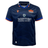 The Edinburgh 24/25 Replica Home Jersey by Macron is a home jersey in navy blue with bold orange accents, showcasing the Edinburgh logo and "Scottish Building Society" sponsor.