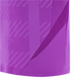 Close-up of the Scotland 25/26 Player Training T-Shirt by Macron, a purple moisture-wicking athletic tee with geometric patterns and mesh-textured side panels.