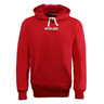 The Wales 25/26 Welsh Rugby Cotton Fan Hoodie by Macron features a red design, front pocket, white drawstrings, and "WELSH muggy" on the chest—an ideal pick for fans to show Welsh pride in comfort and style.