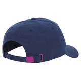 The Scotland 25/26 Dad Cap by Macron is shown from the back, displaying an adjustable strap with a pink buckle and a subtle thistle detail.