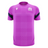 The Scotland 25/26 Player Training T-Shirt by Macron features a purple tartan design, navy sleeve stripes, moisture-wicking fabric, and the Scotland rugby logo on the left chest.