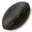 A Springboks Vintage Leather Ball by Gilbert, featuring the South Africa Rugby logo, known as the Springboks, laid on a white background.