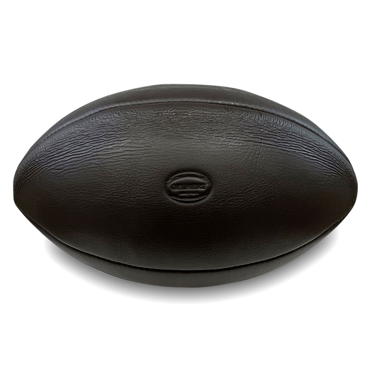 A black leather Springboks Vintage Leather Ball by Gilbert on a white background.