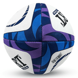 A Scotland Rugby Union Replica Ball by Gilbert featuring a blue and purple design inspired by the Scotland Rugby Union team and their iconic Gilbert ellipses.