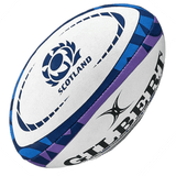 The Scotland Rugby Union Replica Ball by Gilbert, showcased against a white background.