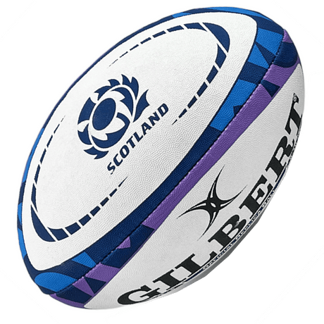 The Scotland Rugby Union Replica Ball by Gilbert, showcased against a white background.