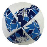 Samoa Supporters Ball by Gilbert with blue and white geometric design, labeled "Supporter" and "Size 5" in black text, prominently displayed. This Gilbert rugby ball is perfect for Samoa supporters.