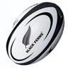 The Black Ferns Replica Ball by Gilbert features a bold black fern design with "Black Ferns" text on a stylish white and black backdrop.