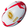 The Women's Rugby World Cup 25 England Team Ball by Gilbert features a white and red design with gold lettering, "RWC" logo, and "ENGLAND" on the side—ideal for any Women's Rugby World Cup or England team memorabilia collection.