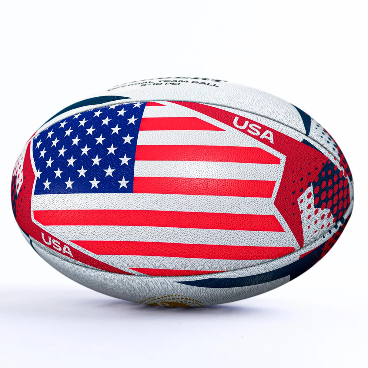 The Gilbert Women's Rugby World Cup 25 USA Team Ball features a unique USA-themed design—an ideal memorabilia rugby ball for fans and collectors.
