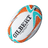 The Gilbert Rugby World Cup 2027 Australia Replica Ball is a white ball with orange, turquoise, and black patterns featuring "GILBERT OFFICIAL REPLICA BALL"—perfect for Rugby World Cup 2027 fans.