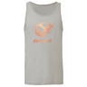 The USA Rugby Bronze Unisex Jersey Tank Top by WRS S&S Activewear features a light gray color and a metallic rose gold USA Rugby logo and text centered on the chest.