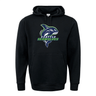 A black athletic fleece Seattle Seawolves 60/40 pullover hoodie with the WRS Augusta logo printed on the front.