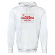 The WRS Augusta England WRWC '25 Champions Hoodie features "ENGLAND CHAMPIONS WOMEN'S RUGBY WORLD CUP 2025" in red and gray with a rose graphic—ideal for England rugby fans and champions.